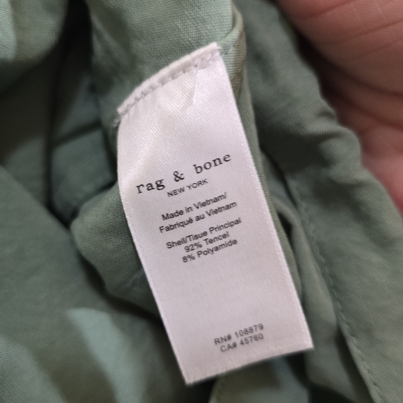 NWOT Rag & Bone Trail Green Tencel-blend Jacket Large Drawstring Hem Pockets - Picture 11 of 14